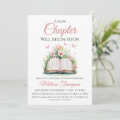 Nieuw Chapter Roze Meisje Brunch Boek Baby shower Kaart (Staand voorkant)