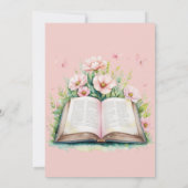 Nieuw Chapter Roze Meisje Brunch Boek Baby shower Kaart (Achterkant)