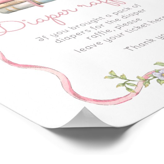 Nieuw Chapter Roze strik  Luier Raffle Poster (Hoek)