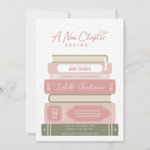 Nieuw Chapter Stacked Books Storybook Baby shower Kaart
