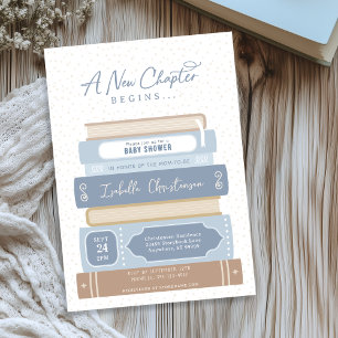 Nieuw Chapter Stacked Books Storybook Baby shower Kaart