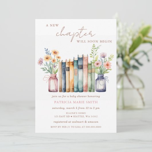 Nieuw Chapter Story boek Genderneutraal Baby showe Kaart (Staand voorkant)