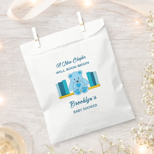 Nieuw Chapter Storybook Baby shower Blue Teddy Bea Bedankzakje (Geknipt)