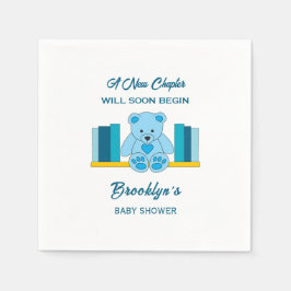 Nieuw Chapter Storybook Baby shower Blue Teddy Bea Servet
