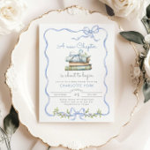Nieuw Chapter Storybook Blue Bow Baby shower Kaart