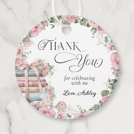 Nieuw Chapter Storybook Floral Baby shower Bedankjes Labels (Voorkant)