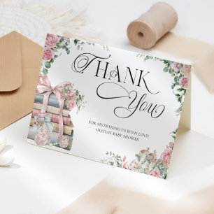 Nieuw Chapter Storybook Girl Baby shower Dank je w Bedankkaart