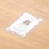 Nieuw Chapter Storybook Pink Bow baby shower Acryl Uitnodigingen (Laagn)