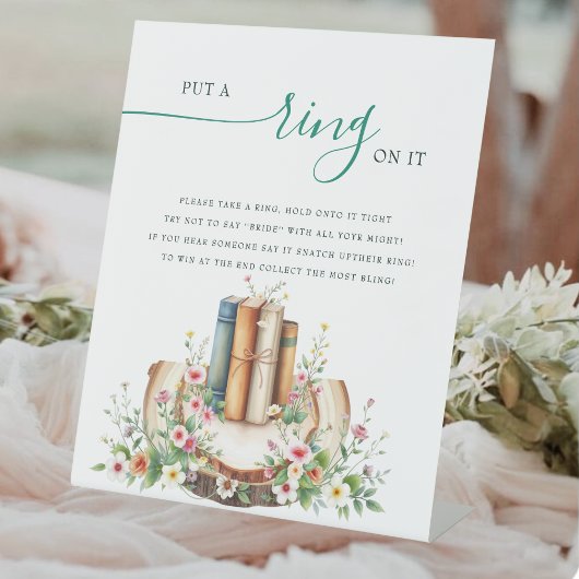 Nieuw Chapter Storybook Zet een Ring Vrijgezellenf Reclamebord Met Voetstuk