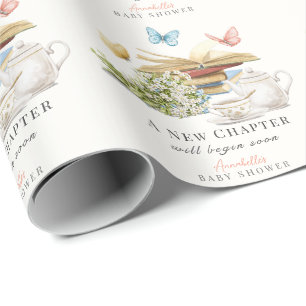 Nieuw Chapter Tea Butterfly Storybook Baby shower Cadeaupapier