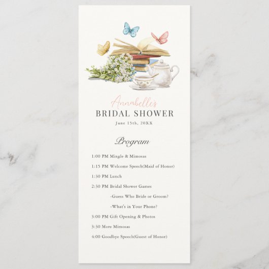 Nieuw Chapter Tea Set Book Vrijgezellenfeest Progr Menu (Voorkant)