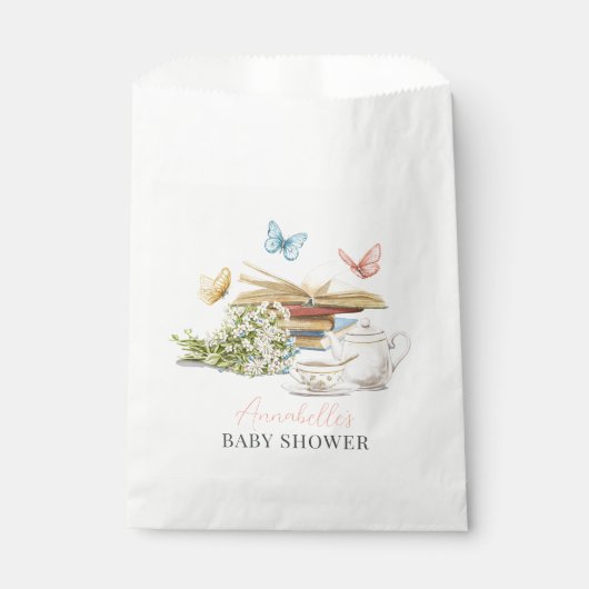 Nieuw Chapter Tea Set Vlinders Boek Baby shower Bedankzakje (Voorkant)