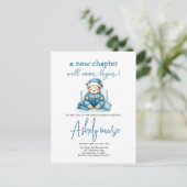 Nieuw Chapter Teddy blue boy baby shower Beer Briefkaart (Staand voorkant)
