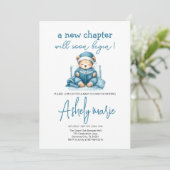 Nieuw Chapter Teddy blue boy baby shower Beer Kaart (Staand voorkant)