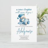 Nieuw Chapter Teddy blue boy baby shower Beer Kaart (Staand voorkant)