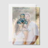 Nieuw Chapter Teddy blue boy baby shower Beer Vellum Uitnodigingen (Offset (Koppel))