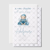 Nieuw Chapter Teddy blue boy baby shower Beer Vellum Uitnodigingen (Offset (Uitnodiging))