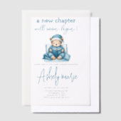 Nieuw Chapter Teddy blue boy baby shower Beer Vellum Uitnodigingen (Offset)