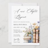 Nieuw Chapter Waterverf Bloemenboeken Baby shower Kaart (Voorkant)