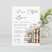 Nieuw Chapter Waterverf Bloemenboeken Baby shower Kaart (Staand voorkant)