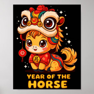 Nieuw Chinees Paard Maans Poster