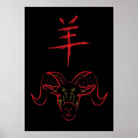 nieuw chinese jaar van de ram poster (Voorkant)