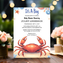 Nieuw Cool Beach Ocean Catch Red Crab Baby shower