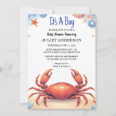 Nieuw Cool Beach Ocean Catch Red Crab Baby shower Kaart (Voorkant)