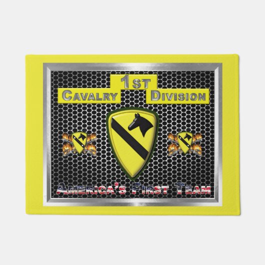 Nieuw Cool Ontwerp van 1e Cavaleriedivisie Deurmat (Voorkant)
