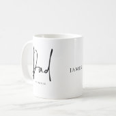 Nieuw Dad Set Date Name Script Koffiemok (Voorkant links)