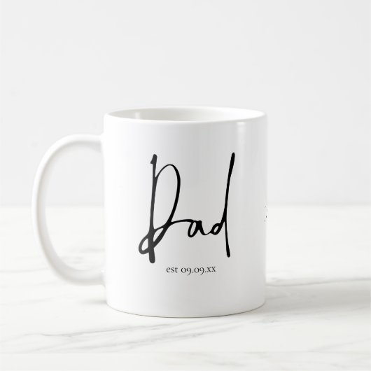 Nieuw Dad Set Date Name Script Koffiemok (Links)