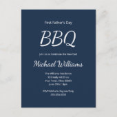 Nieuw Dad Vaderdag BBQ Classic Navy Blue Uitnodiging Briefkaart (Voorkant)