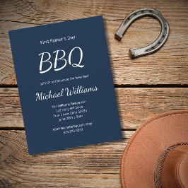 Nieuw Dad Vaderdag BBQ Classic Navy Blue Uitnodiging Briefkaart