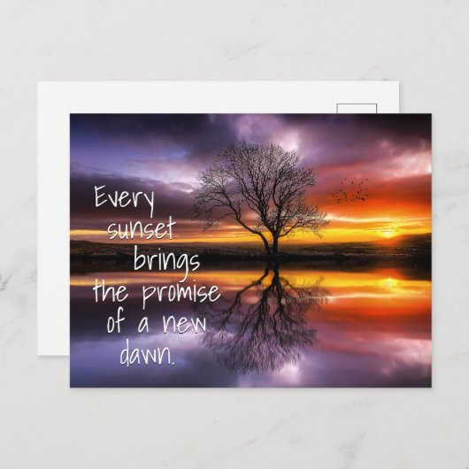 Nieuw Dawn Sunset Briefkaart (Voorkant / Achterkant)