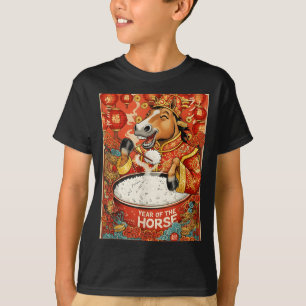 Nieuw De Chinese Paard Rijst van de Dierenriem T-shirt
