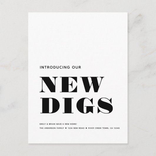 NIEUW DIGS Eenvoudig modern Minimal Moving Aankondigingskaart (Voorkant)