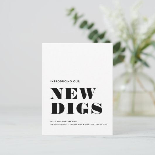 NIEUW DIGS Eenvoudig modern Minimal Moving Aankondigingskaart (Staand voorkant)