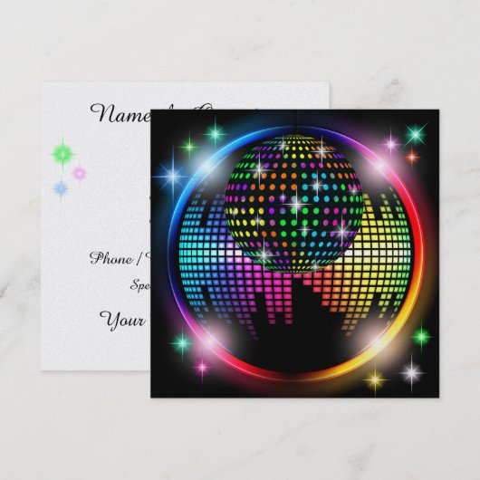 Nieuw disco feest / New Years Eve Kaart (Voorkant / Achterkant)