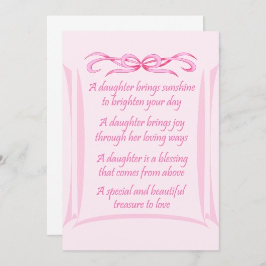 Nieuw dochtergedicht aankondiging (Voorkant / Achterkant)