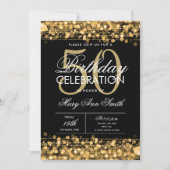 Nieuw! Elegant 50th Birthday Party Sparkles Gold  Kaart (Voorkant)