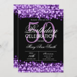 Nieuw! Elegant 50th Birthday Party Sparkles Paars  Kaart<br><div class="desc">Elegant 50th Birthday Party Sparkles Paarse call sjabloon. Met gouden lampen,  gouden snaren en gouden enkels. Geweldig voor 50ste verjaardag en nog veel meer!</div>