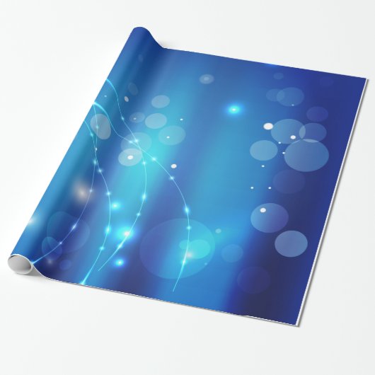 Nieuw Elegant Blue Light Swirl Patroon Cadeaupapier (Uitgerold)