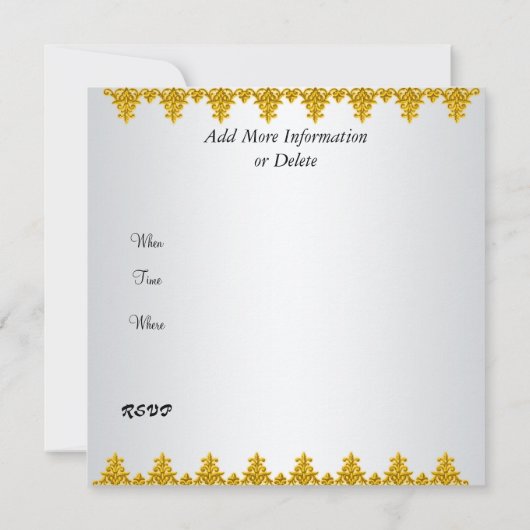 Nieuw Ellegant Wit Goud Uitnodiging (Achterkant)