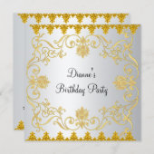 Nieuw Ellegant Wit Gouden Uitnodiging (Voorkant / Achterkant)