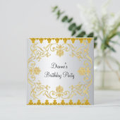 Nieuw Ellegant Wit Gouden Uitnodiging (Staand voorkant)