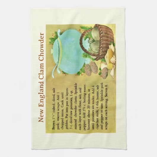 Nieuw Engeland Clam Chowder Recept Theedoek (Verticaal)
