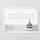 Nieuw engeland nautische zeilboot bruiloft kaart (Voorkant)