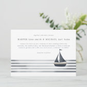 Nieuw engeland nautische zeilboot bruiloft kaart (Staand voorkant)