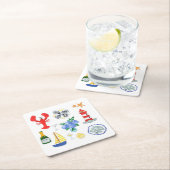 Nieuw-Engeland Vis en zeevruchten - Thema Kartonnen Onderzetters (Insitu)