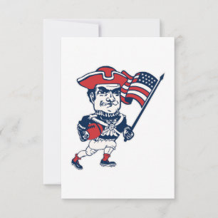 Nieuw Engeland Voetbal Mascotte Bedankkaart